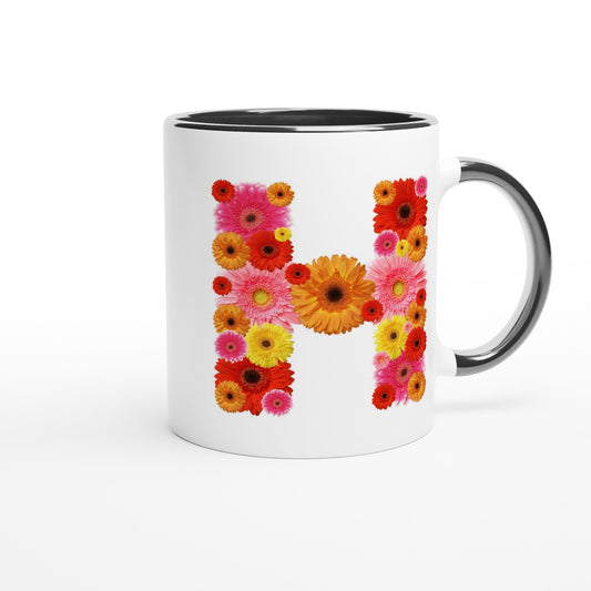 Letter H - Bloemen Mok | Meerdere kleuren!