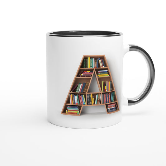 Letter A - Mok met boeken | Meerdere kleuren!