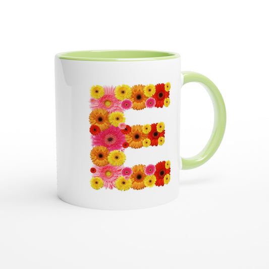 Letter E - Bloemen Mok | Meerdere kleuren!