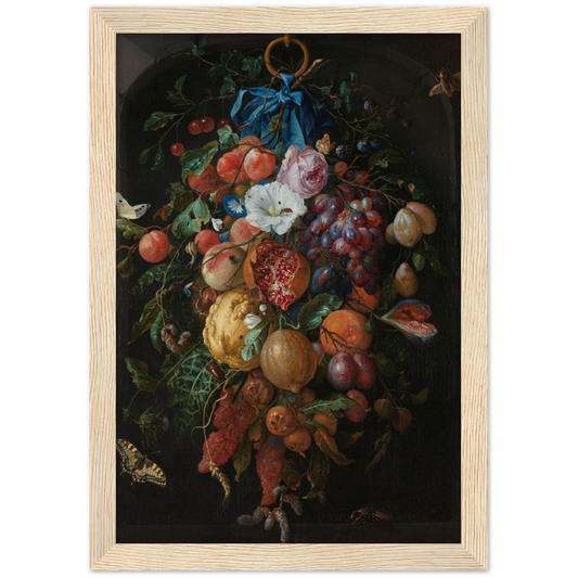 Fruit en bloemen - Jan Davidsz. de Heem | poster | mat papier | houten lijst