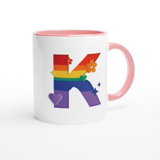 Letter K - Regenboog Mok | Meerdere kleuren!