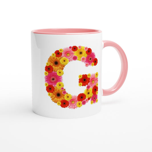 Letter G - Bloemen Mok | Meerdere kleuren!