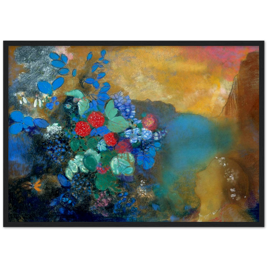 Ophelia Among the Flowers - Odilon Redon | poster | mat papier | houten lijst