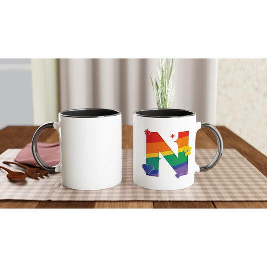 Letter N - Regenboog Mok | Meerdere kleuren!