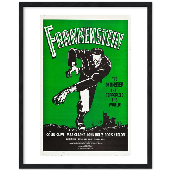 Frankenstein - Vintage | Movie poster | mat papier | houten lijst