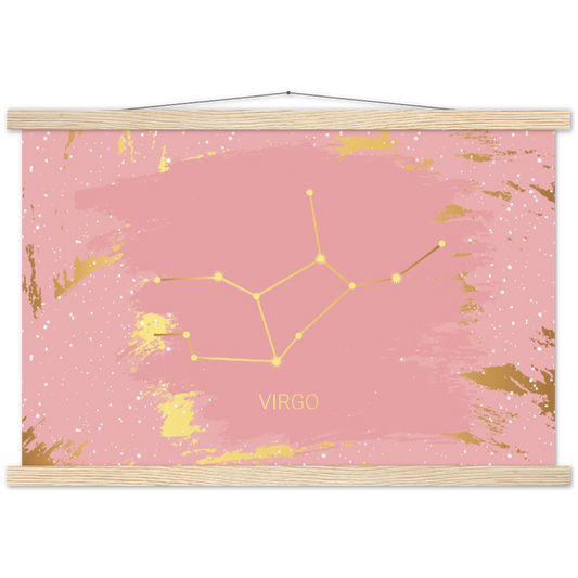 Sterrenbeeld Poster VIRGO - MAAGD | mat papier poster met houten hanger