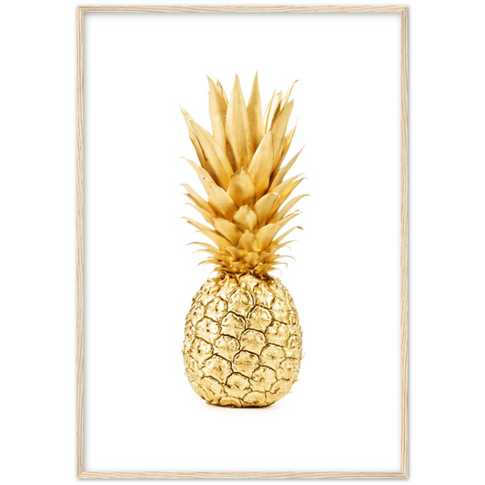 Golden pineapple | poster | mat papier | houten lijst