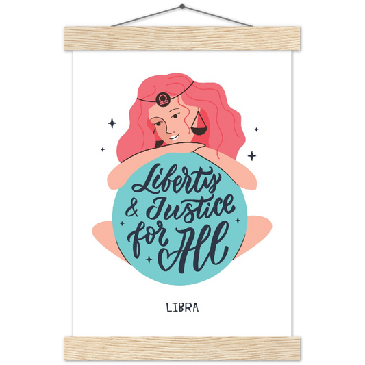 Sterrenbeeld poster LIBRA - Weegschaal | mat papier poster met houten hanger