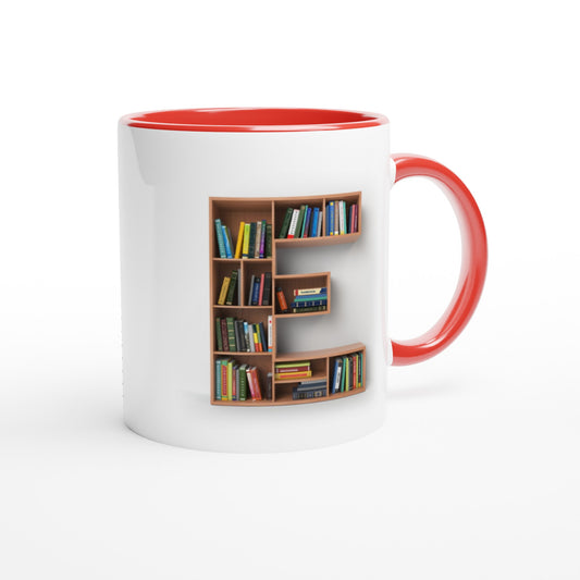 Letter E - Mok met boeken | Meerdere kleuren!