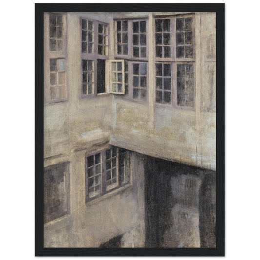 The courtyard - Vilhelm Hammershøi | poster | mat papier | houten lijst