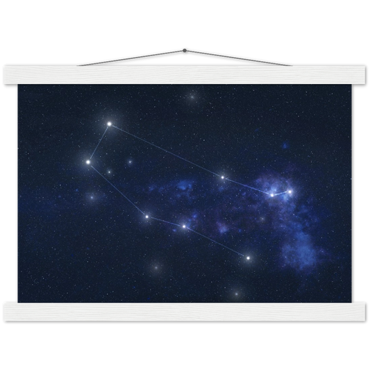 Sterrenbeeld Gemini - Tweeling | mat papier poster met houten hanger