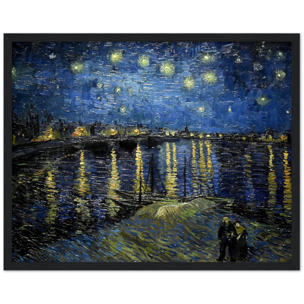 Sterrennacht - de Rhône - Vincent van Gogh | poster | mat papier | houten lijst
