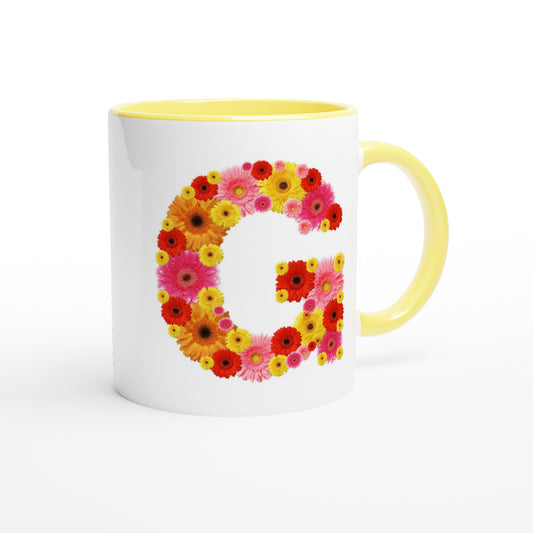 Letter G - Bloemen Mok | Meerdere kleuren!