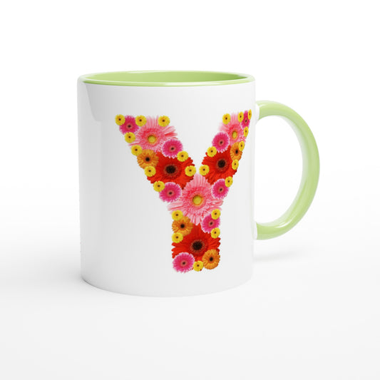 Letter Y - Bloemen Mok | Meerdere kleuren!