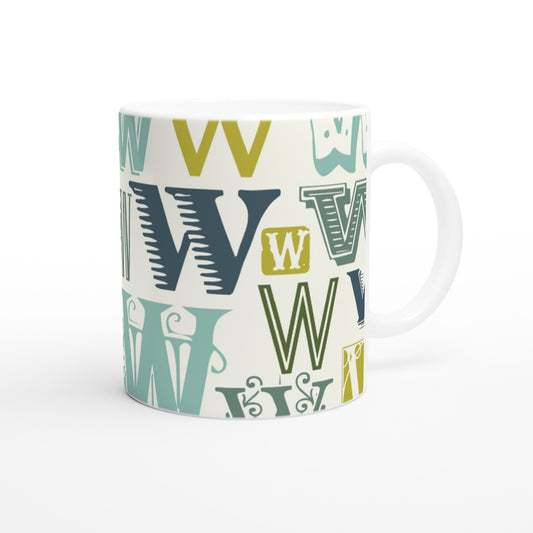 Letter W - Vintage Mok - Beker