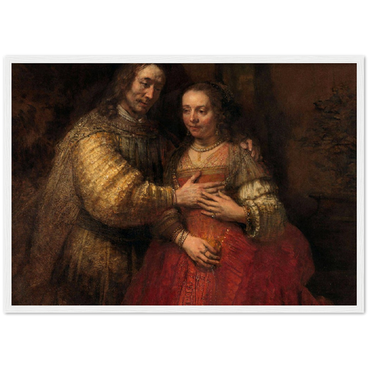 Het Joodse bruidje - Rembrandt van Rijn | poster | mat papier | houten lijst