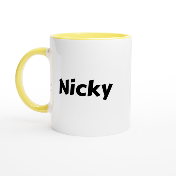 Nicky voornaam mok - beker - kado collega - verjaardag - persoonlijke naam collega - cadeau beker in verschillende kleuren!