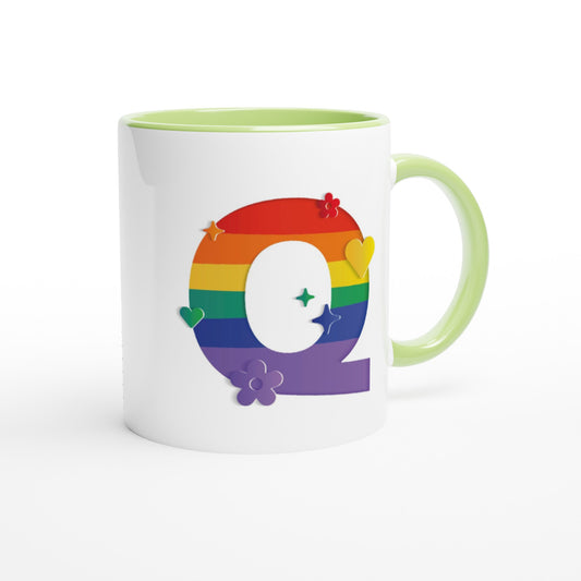 Letter Q - Regenboog Mok | Meerdere kleuren!