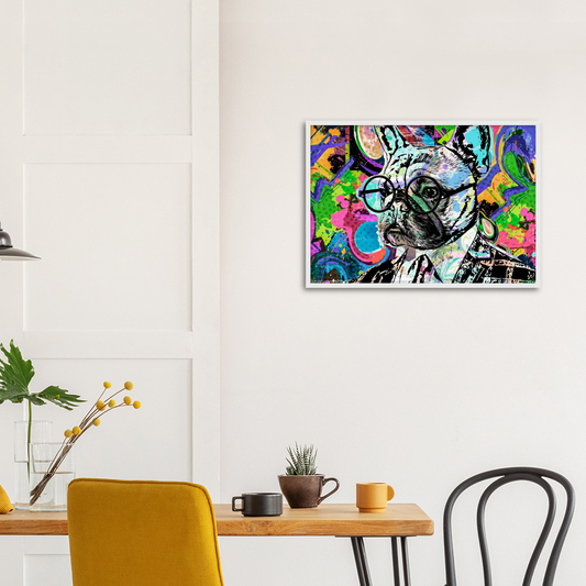 Mister color dog | poster | mat papier | houten lijst