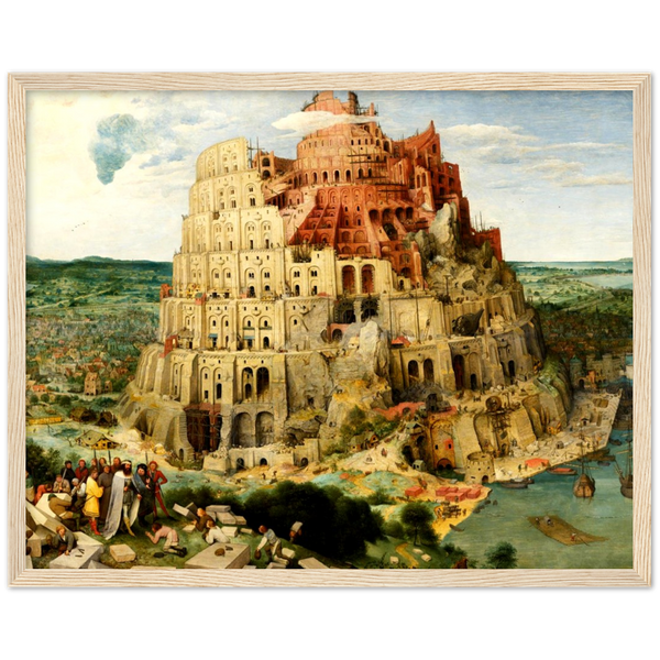 Toren van Babel - Pieter Bruegel de Oude | poster | mat papier | houten lijst