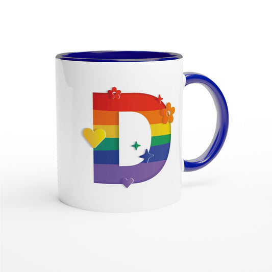 Letter D - Regenboog Mok | Meerdere kleuren!