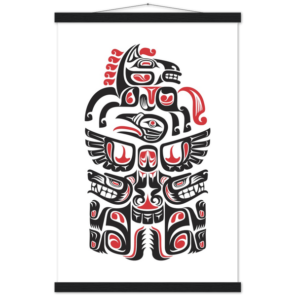 Haida style | mat papier poster met houten hanger