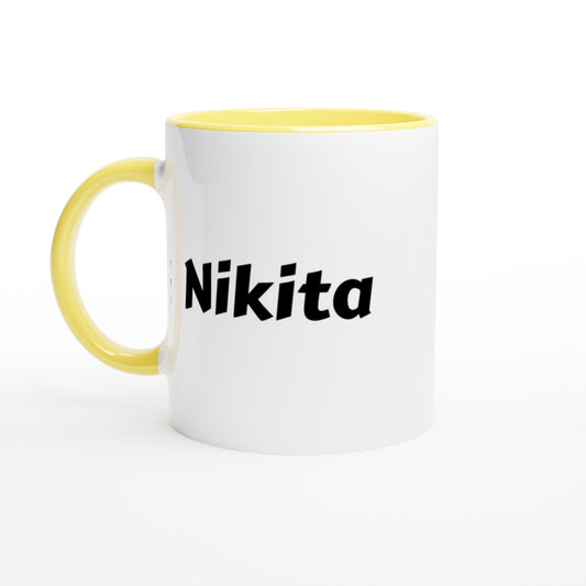 Nikita voornaam mok - beker - kado collega - verjaardag - persoonlijke naam collega - cadeau beker in verschillende kleuren!