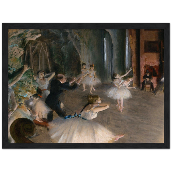 Repetitie op het podium - Edgar Degas | poster | mat papier | houten lijst