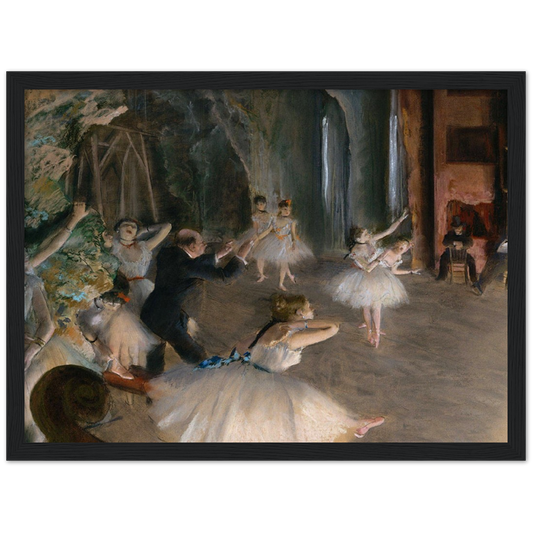Repetitie op het podium - Edgar Degas | poster | mat papier | houten lijst
