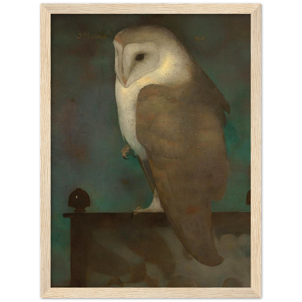 Grote uil op scherm - Jan Mankes | poster | mat papier | houten lijst