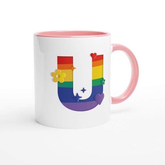 Letter U - Regenboog Mok | Meerdere kleuren!