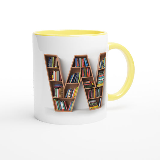 Letter W - Mok met boeken | Meerdere kleuren!