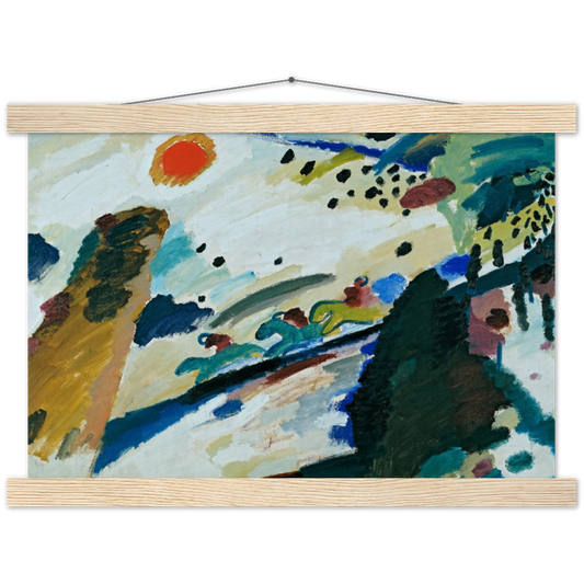 Romantisch landschap - Wassily Kandinsky | mat papier poster met houten hanger