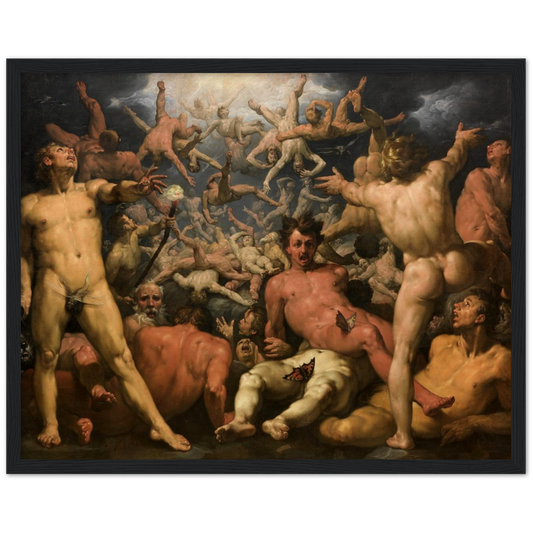 Val der Titanen - Cornelis van Haarlem | poster | mat papier | houten lijst