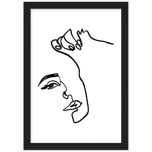 Hi there | poster | mat papier | houten lijst