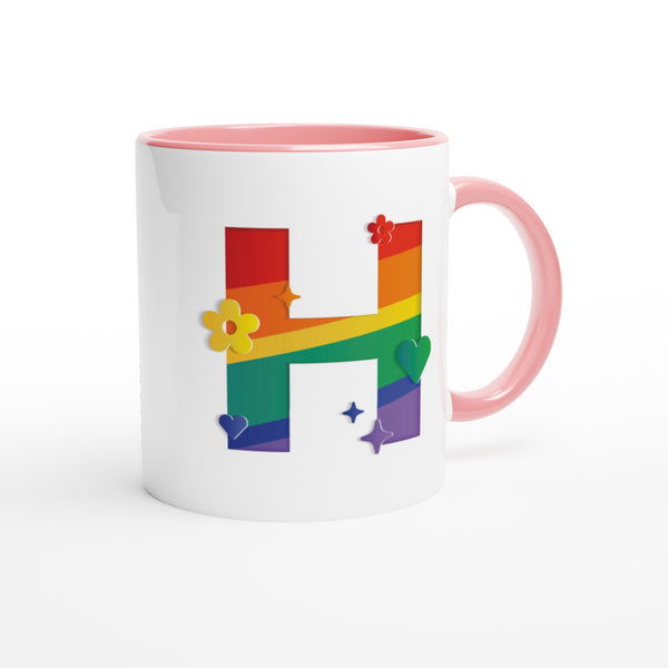 Letter H - Regenboog Mok | Meerdere kleuren!