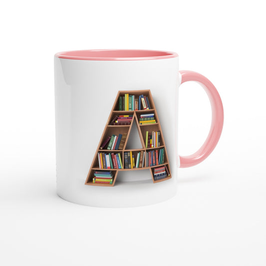 Letter A - Mok met boeken | Meerdere kleuren!
