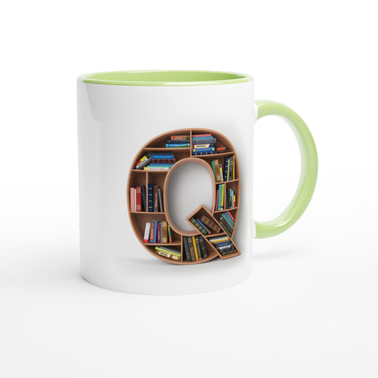 Letter Q - Mok met boeken | Meerdere kleuren!
