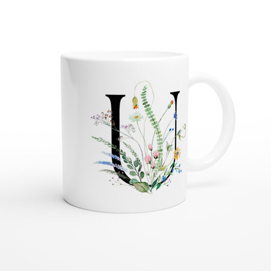 Letter U - Bloemen Mok - Beker