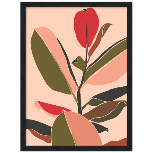 Tropische Ficus | poster | mat papier | houten lijst