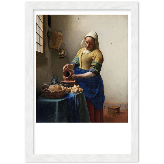 Het melkmeisje - Johannes Vermeer | poster | mat papier | houten lijst