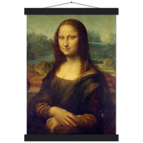 Mona Lisa - Leonardo da Vinci | mat papier poster met houten hanger