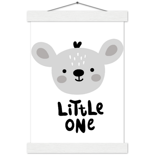 Litle one | mat papier poster met houten hanger