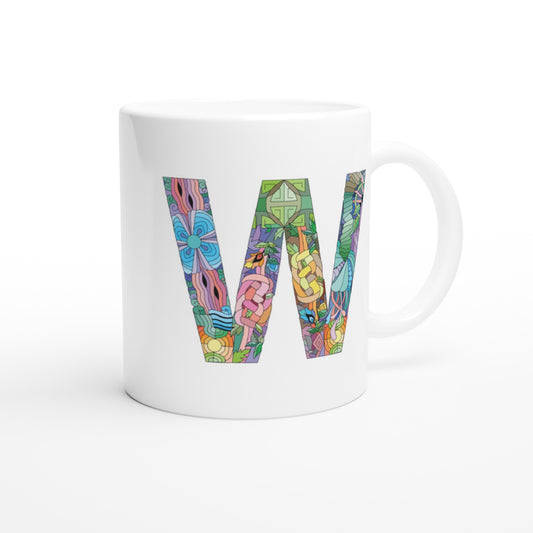 Letter W - Glas in lood Mok - Beker