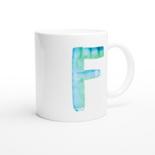 Letter F -  Waterverf Mok - Beker