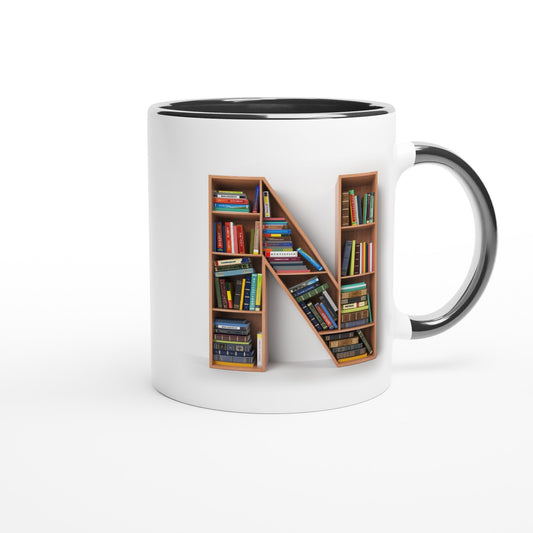 Letter N - Mok met boeken | Meerdere kleuren!