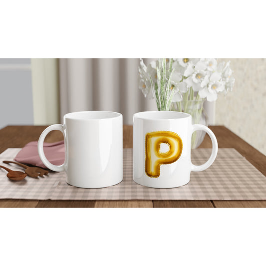 Letter P - Gouden ballon Mok - Beker