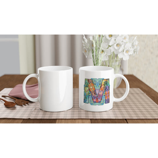 Letter M - Glas in lood Mok - Beker