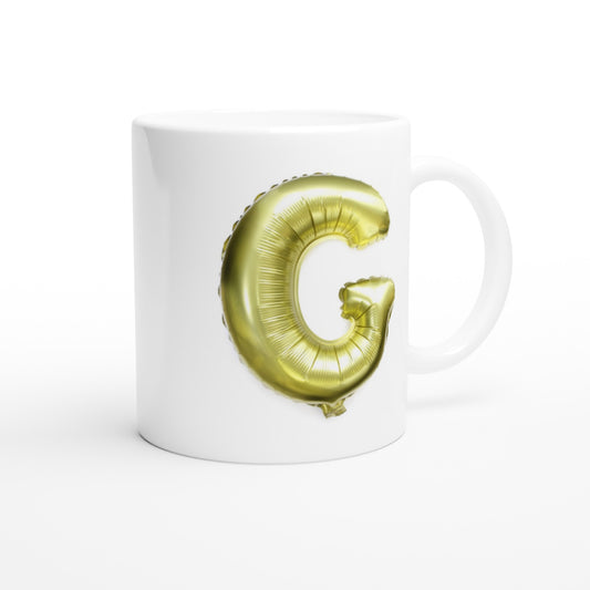 Letter G - Gold Balloon paint Mok - Beker