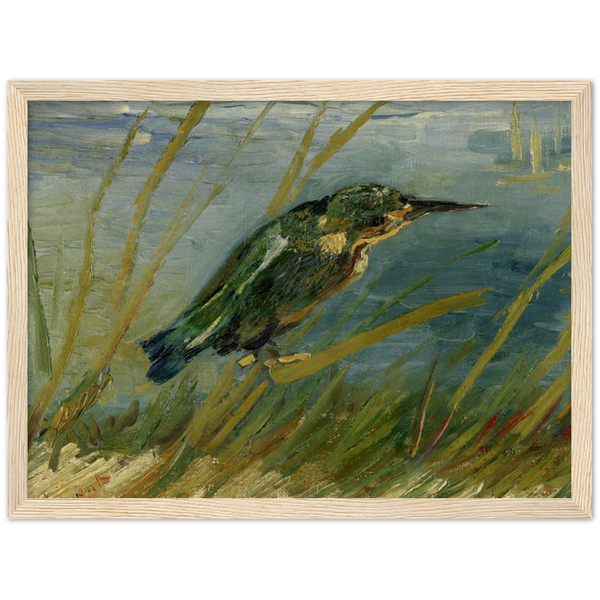 IJsvogel aan waterkant - Vincent van Gogh | poster | mat papier | houten lijst